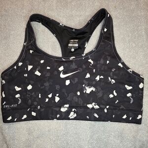 Nike Women's Black and White Patterned Sports Bra